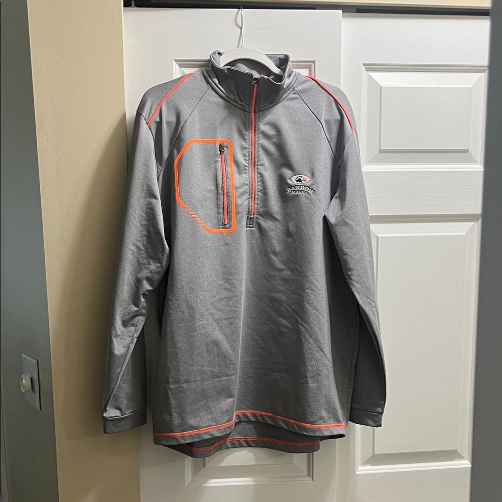 Antigua Gray 1/4 Zip with Orange Highlights from Bandon Dunes